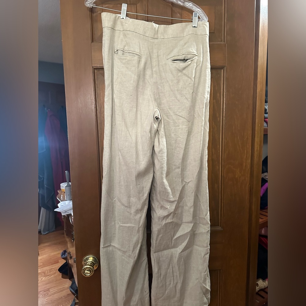 Linen wide leg pants